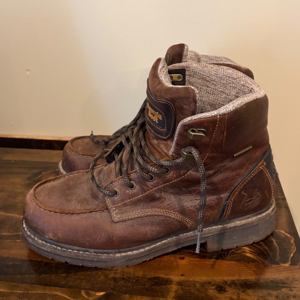Georgia Boot Men's 11W Brown Leather 6" Work Boots GB00467 Electrical Hazard